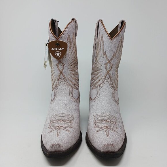 Ariat GOLDIE Western Boots Size 7.5 Distressed White NWT Cowboy Cowgirl Country - Picture 6 of 11